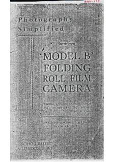Soho Folding Camera Model B manual. Camera Instructions.